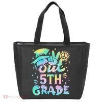 Peace Out 5th Grade Tie Dye Graduation Last Day Of School Tote Bag thumb 0