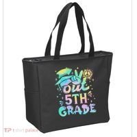 Peace Out 5th Grade Tie Dye Graduation Last Day Of School Tote Bag thumb 2