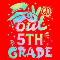 Peace Out 5th Grade Tie Dye Graduation Last Day Of School Santa Hat thumb 1