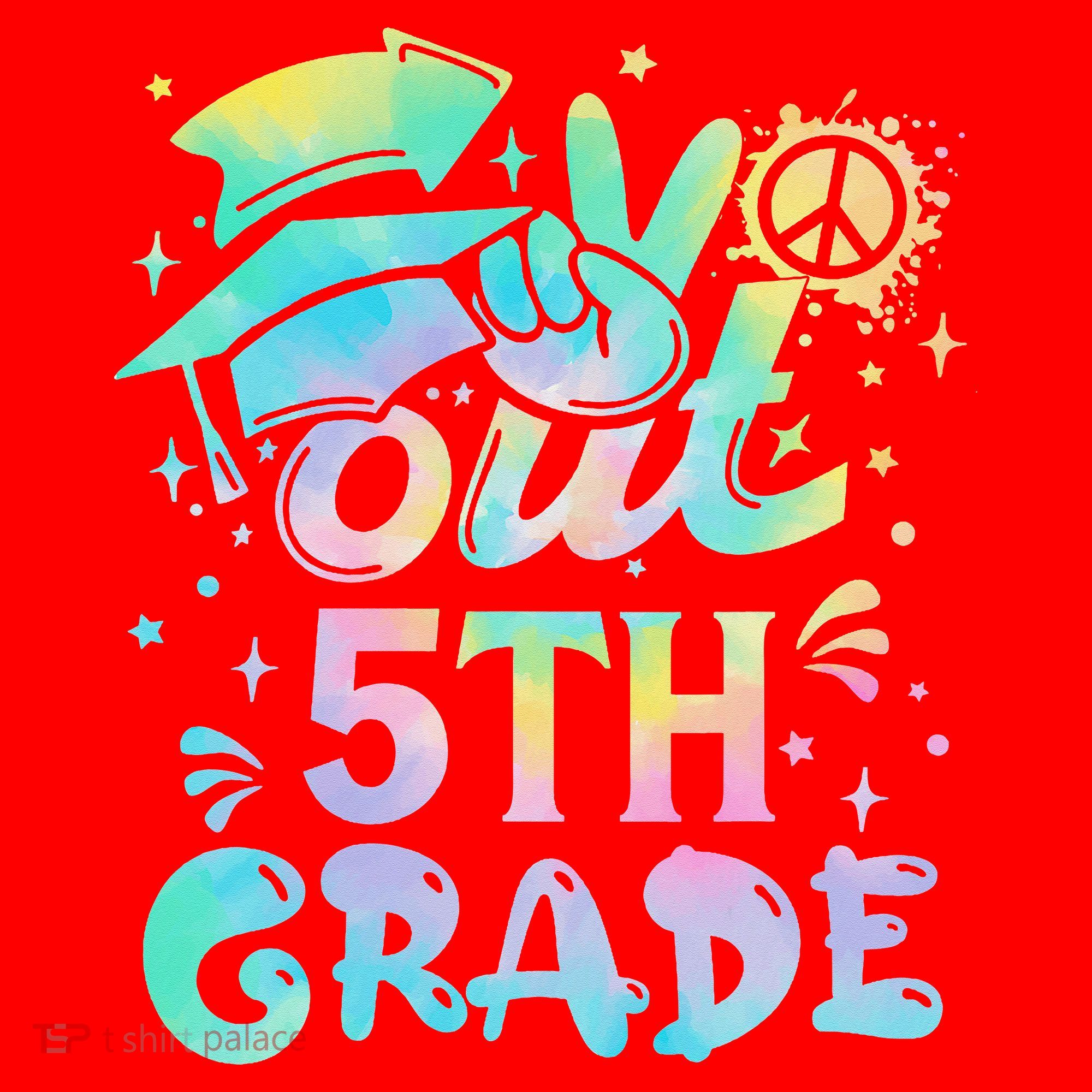 Peace Out 5th Grade Tie Dye Graduation Last Day Of School Santa Hat