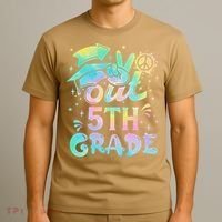 Peace Out 5th Grade Tie Dye Graduation Last Day Of School T-Shirt thumb 3