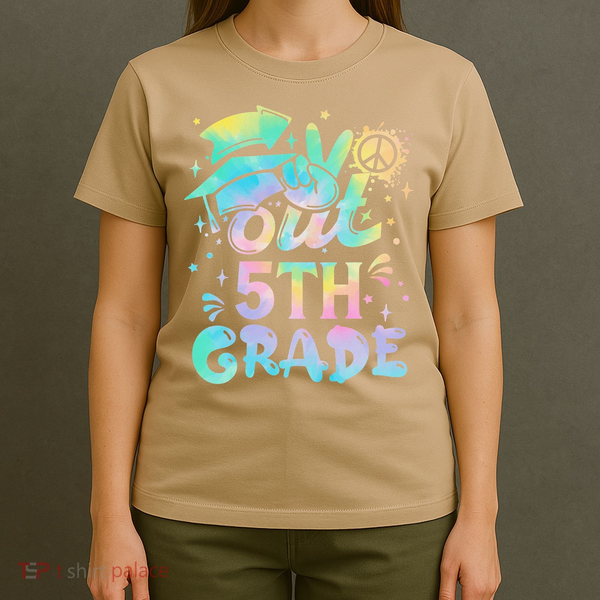 Peace Out 5th Grade Tie Dye Graduation Last Day Of School T-Shirt