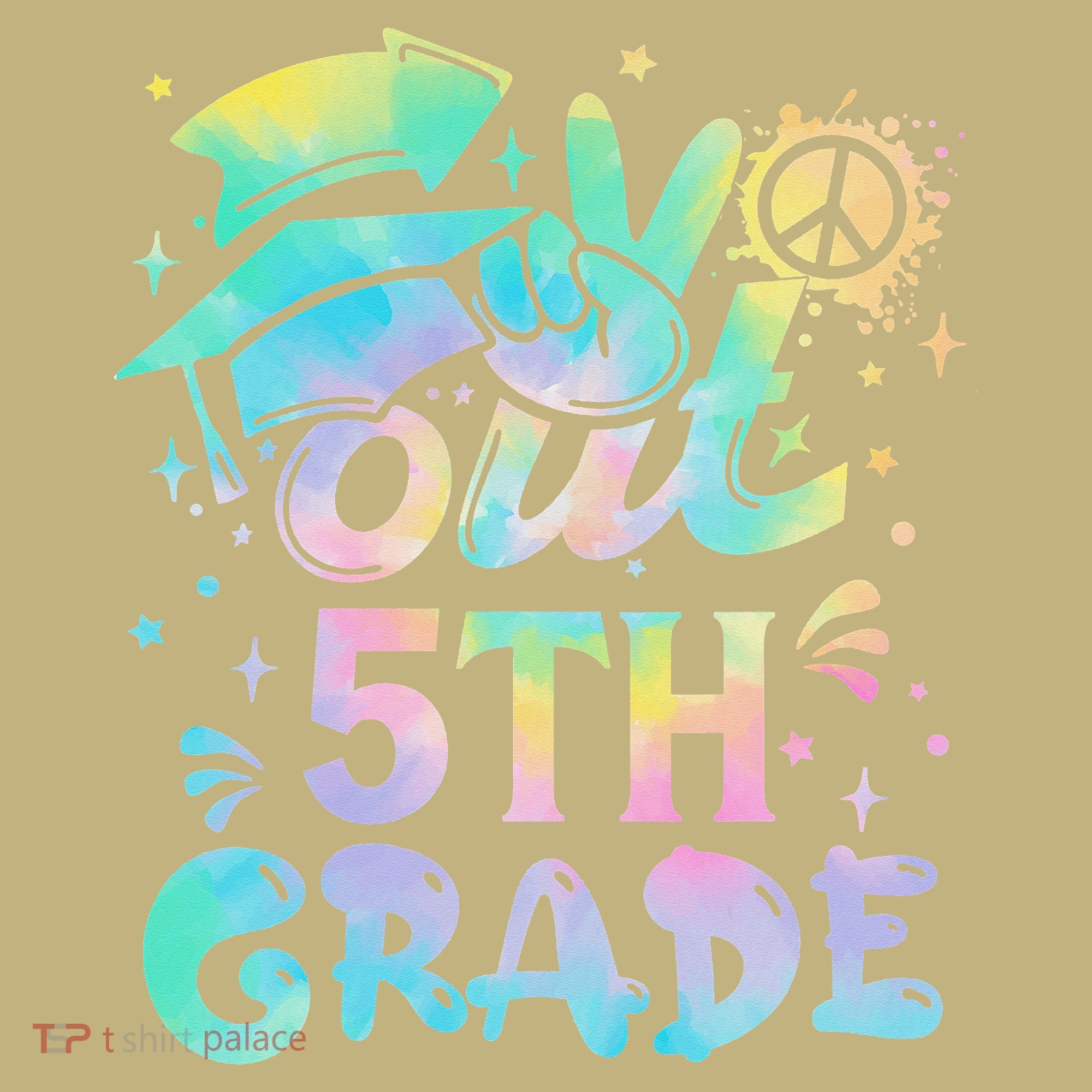 Peace Out 5th Grade Tie Dye Graduation Last Day Of School Polo
