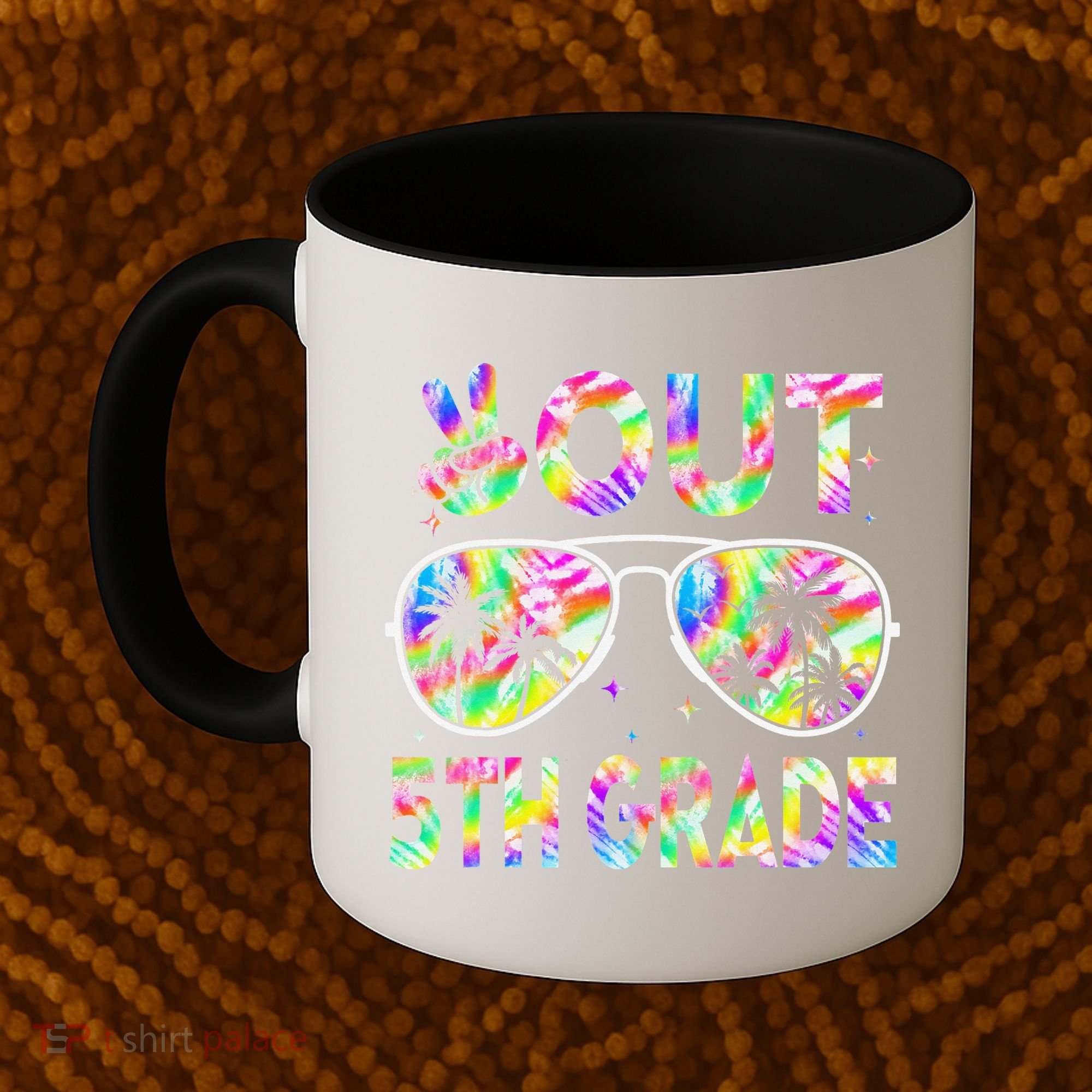Peace Out 5th Grade Tie Dye Graduation Last Day Of School Coffee Mug