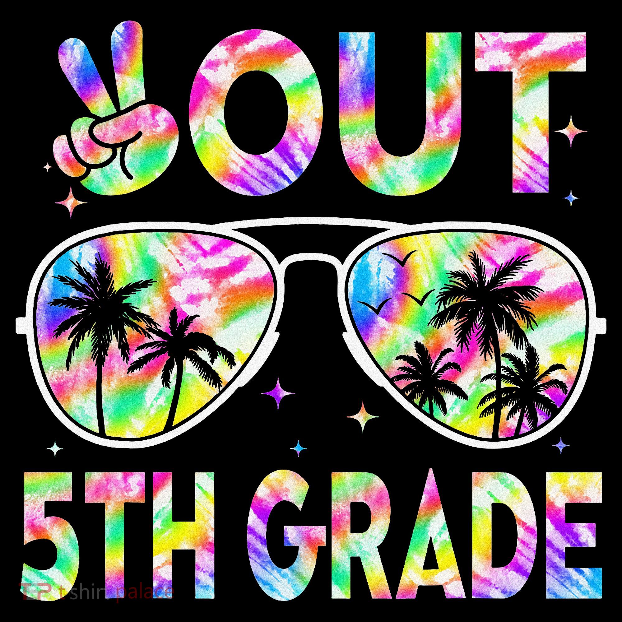 Peace Out 5th Grade Tie Dye Graduation Last Day Of School Coffee Mug