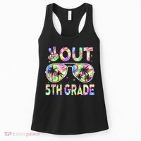 Peace Out 5th Grade Tie Dye Graduation Last Day Of School Women's Tank Top thumb 0