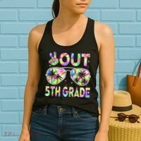 Peace Out 5th Grade Tie Dye Graduation Last Day Of School Women's Tank Top thumb 2