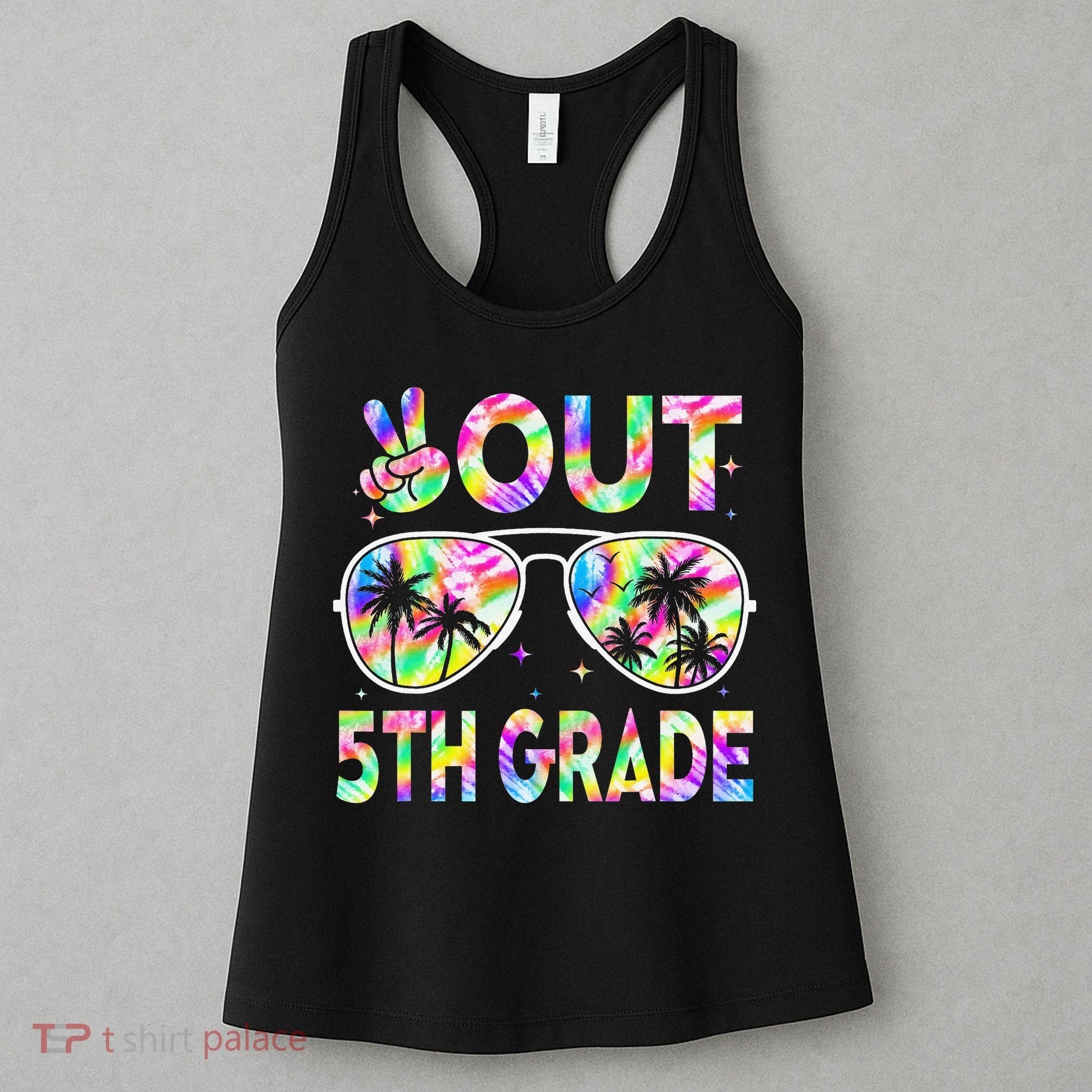 Peace Out 5th Grade Tie Dye Graduation Last Day Of School Women's Tank Top