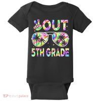Peace Out 5th Grade Tie Dye Graduation Last Day Of School Baby Bodysuit thumb 0