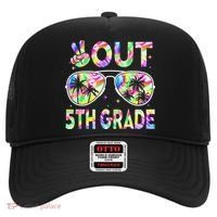 Peace Out 5th Grade Tie Dye Graduation Last Day Of School Hat thumb 0