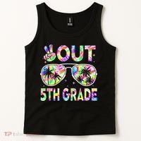Peace Out 5th Grade Tie Dye Graduation Last Day Of School Tank Top thumb 2