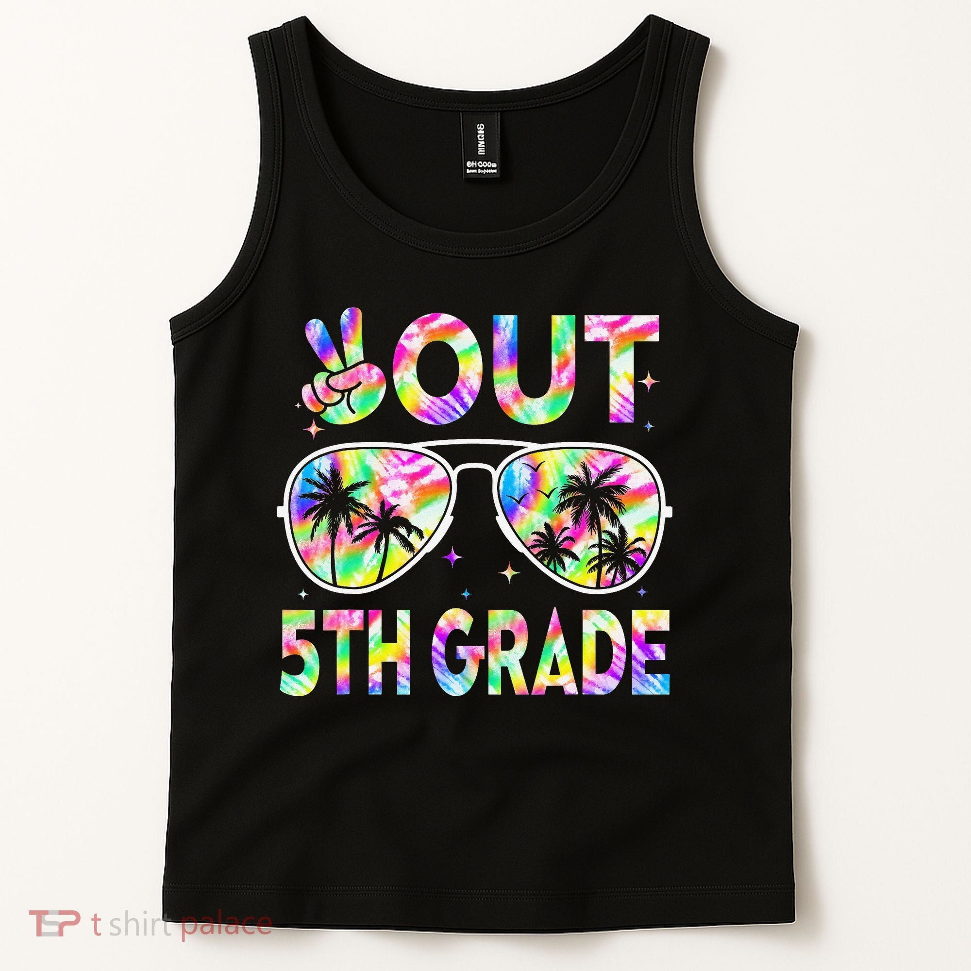Peace Out 5th Grade Tie Dye Graduation Last Day Of School Tank Top