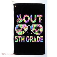 Peace Out 5th Grade Tie Dye Graduation Last Day Of School Golf Towel thumb 0