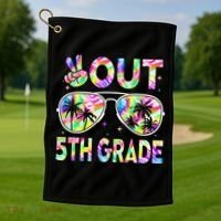 Peace Out 5th Grade Tie Dye Graduation Last Day Of School Golf Towel thumb 1