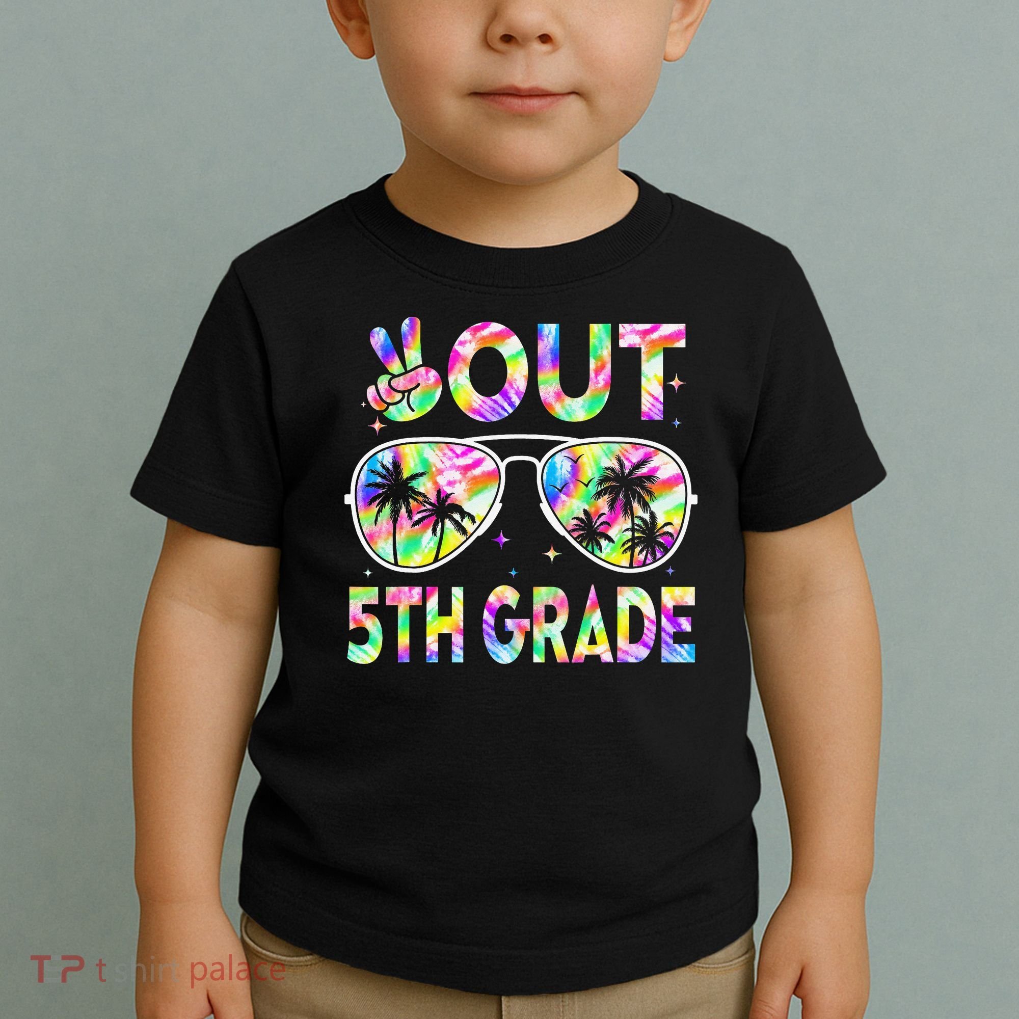 Peace Out 5th Grade Tie Dye Graduation Last Day Of School Toddler T-Shirt