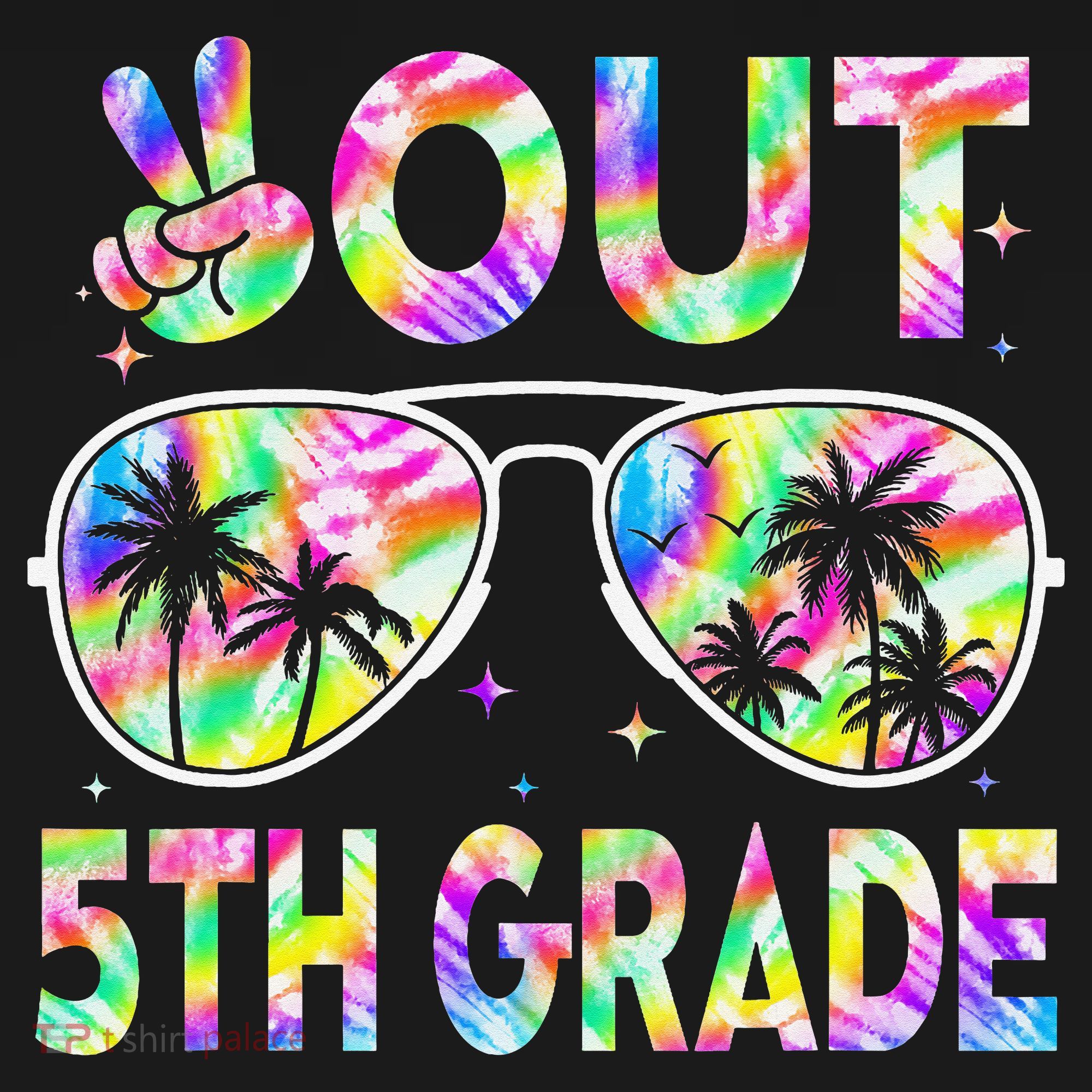 Peace Out 5th Grade Tie Dye Graduation Last Day Of School Women's T-Shirt