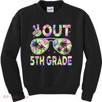 Peace Out 5th Grade Tie Dye Graduation Last Day Of School Kids Sweatshirt thumb 0