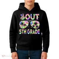 Peace Out 5th Grade Tie Dye Graduation Last Day Of School Kids Hoodie thumb 4