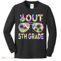Peace Out 5th Grade Tie Dye Graduation Last Day Of School Kids Long Sleeve Shirt thumb 0