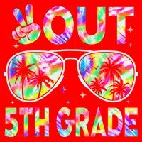 Peace Out 5th Grade Tie Dye Graduation Last Day Of School Santa Hat thumb 1