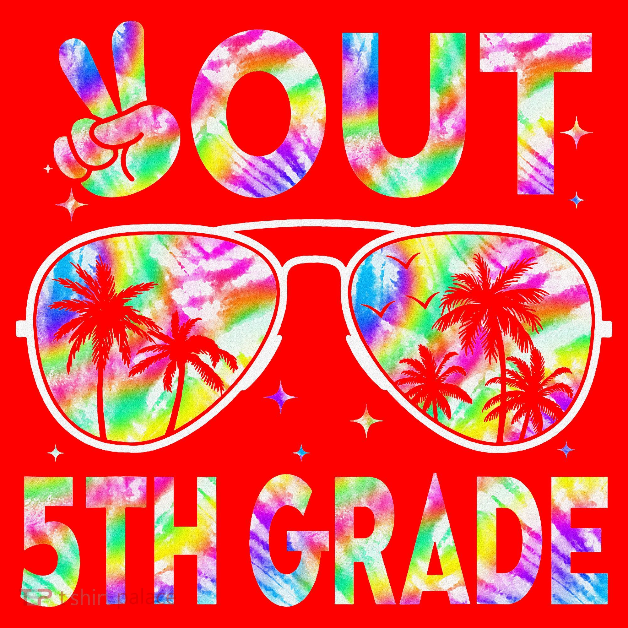 Peace Out 5th Grade Tie Dye Graduation Last Day Of School Santa Hat