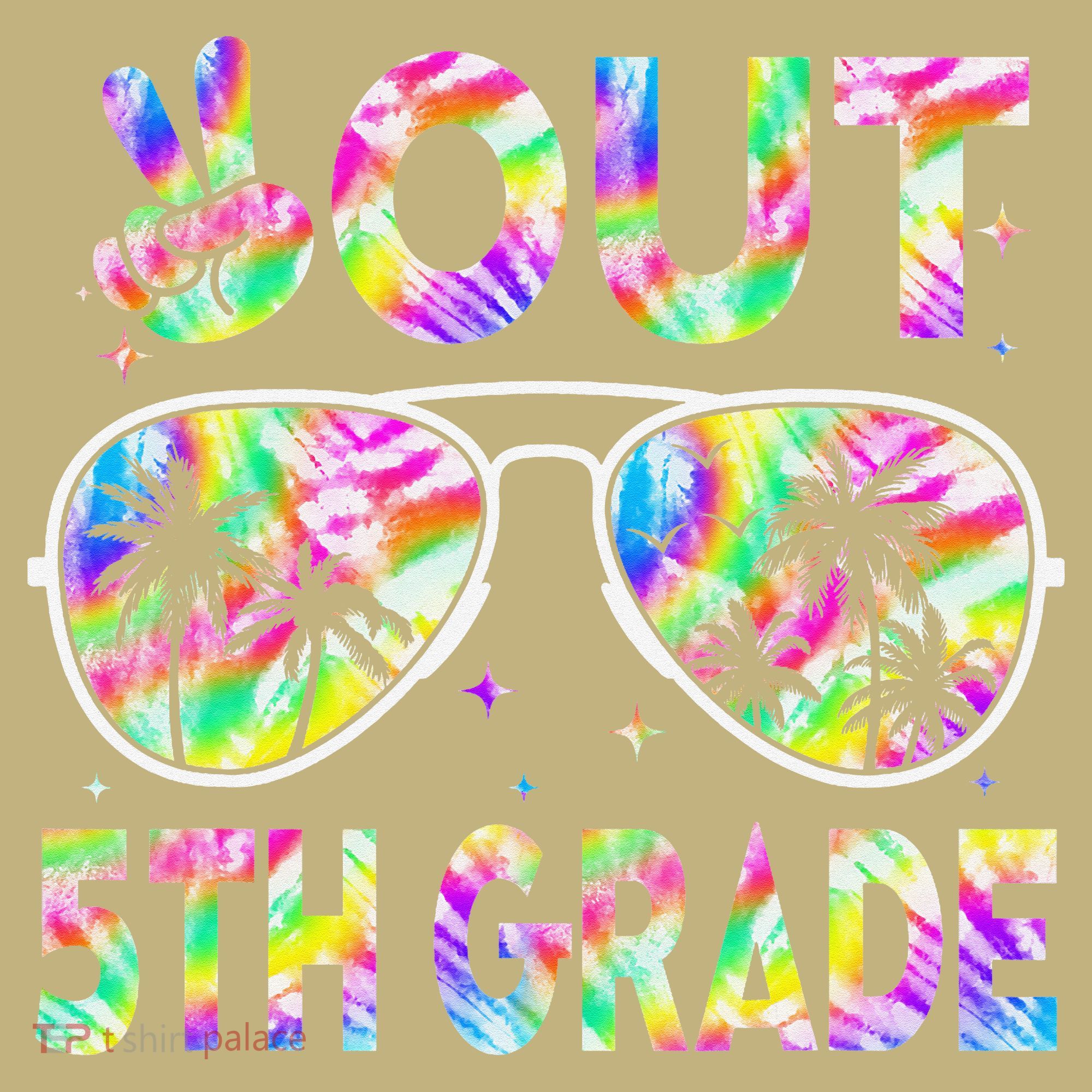Peace Out 5th Grade Tie Dye Graduation Last Day Of School Long Sleeve Shirt
