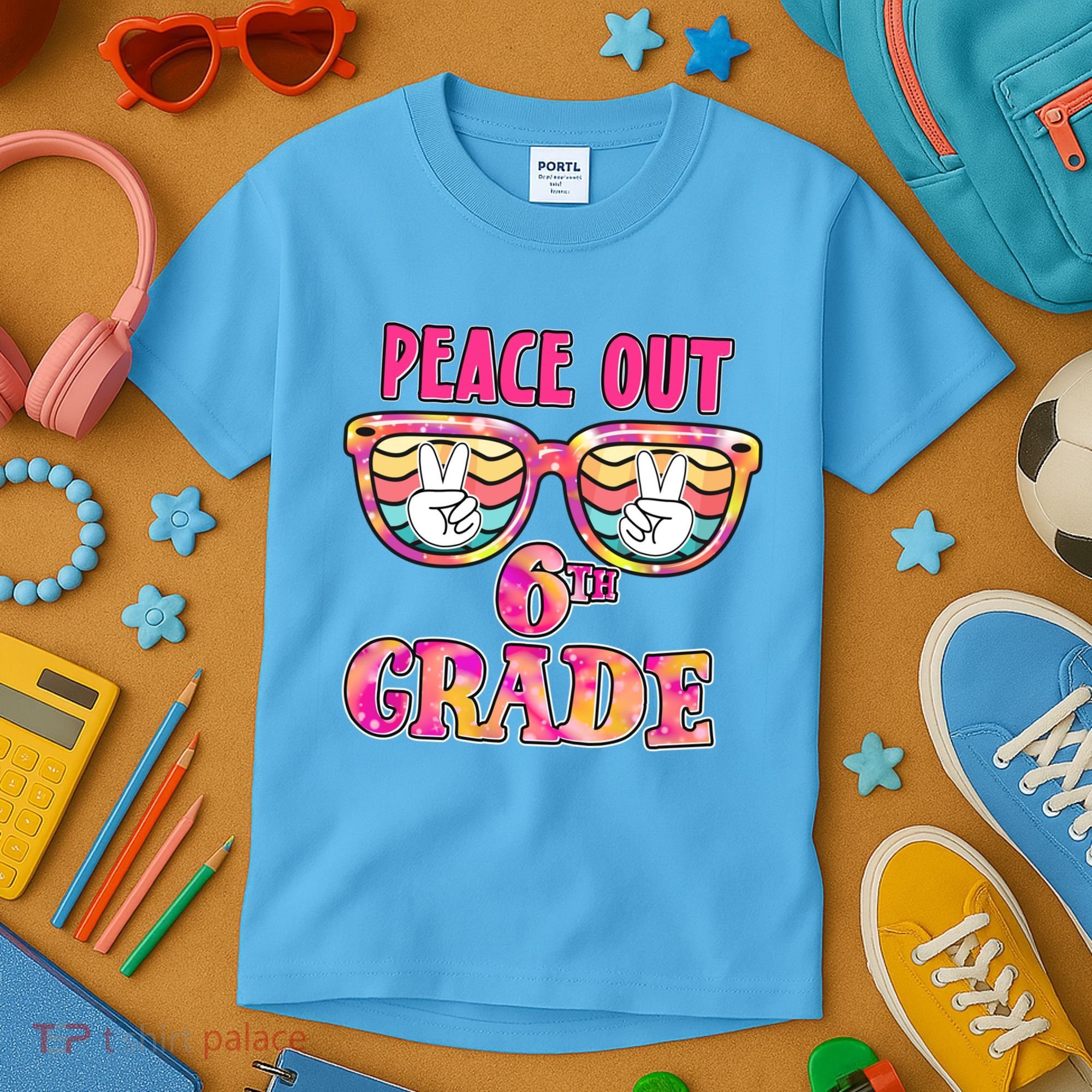 Peace Out 6th Sixth Grade Graduation Last Day Of School Gift Kids T-Shirt