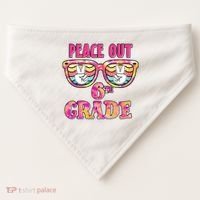 Peace Out 6th Sixth Grade Graduation Last Day Of School Gift USA-Made Doggie Bandana thumb 0