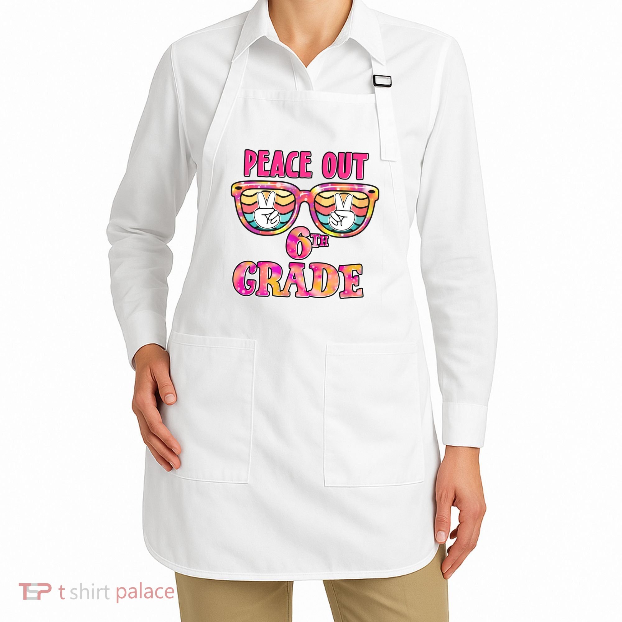 Peace Out 6th Sixth Grade Graduation Last Day Of School Gift Apron