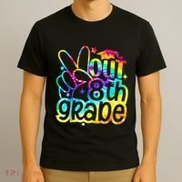 Peace Out 8th Grade Graduation Last Day Of School Tie Dye T-Shirt thumb 3