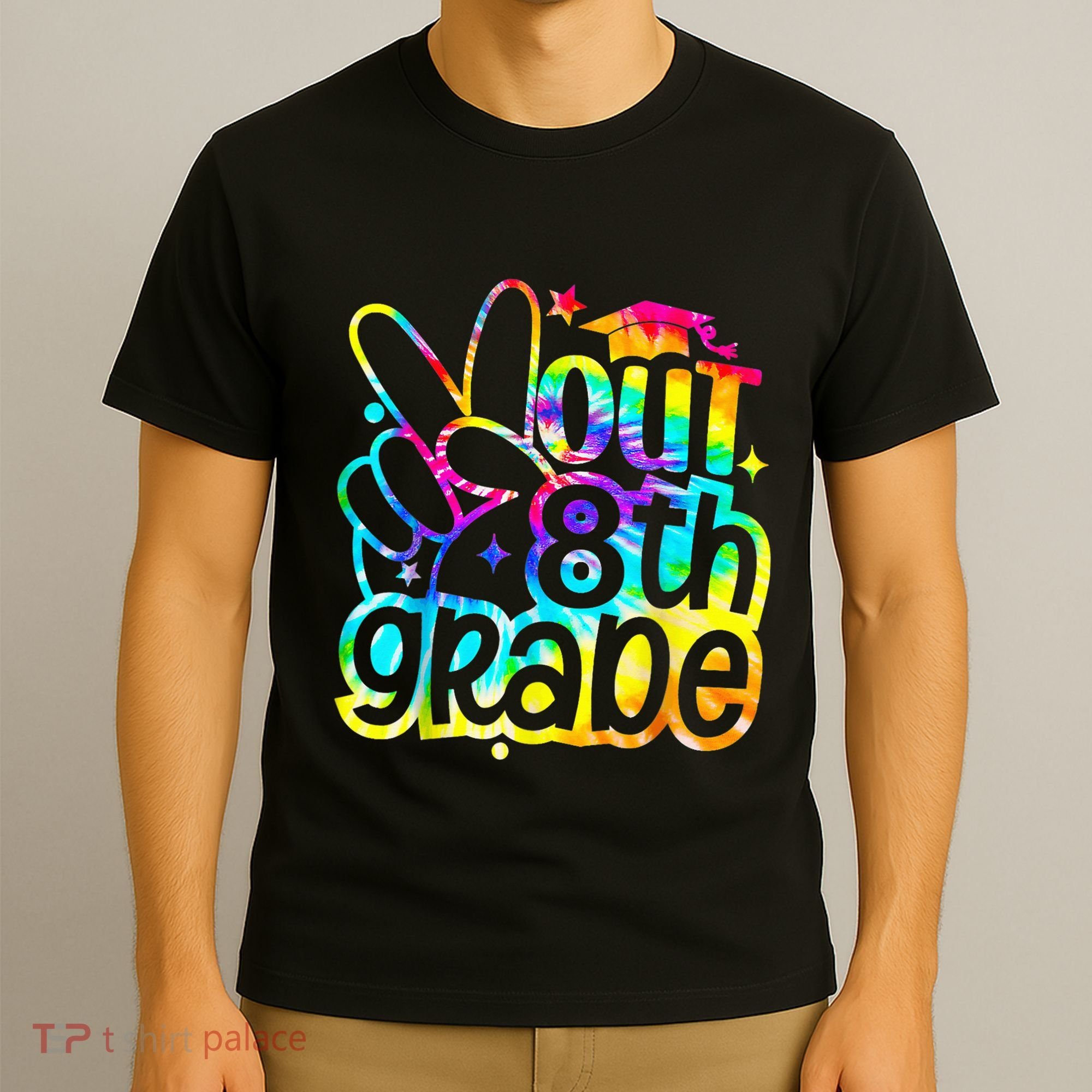 Peace Out 8th Grade Graduation Last Day Of School Tie Dye T-Shirt