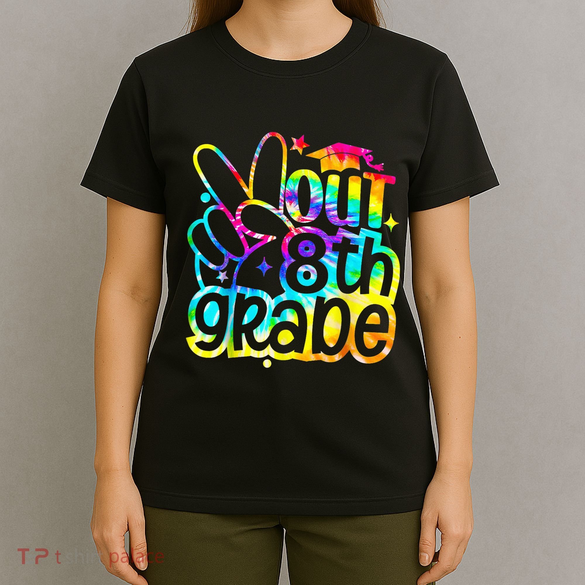 Peace Out 8th Grade Graduation Last Day Of School Tie Dye T-Shirt