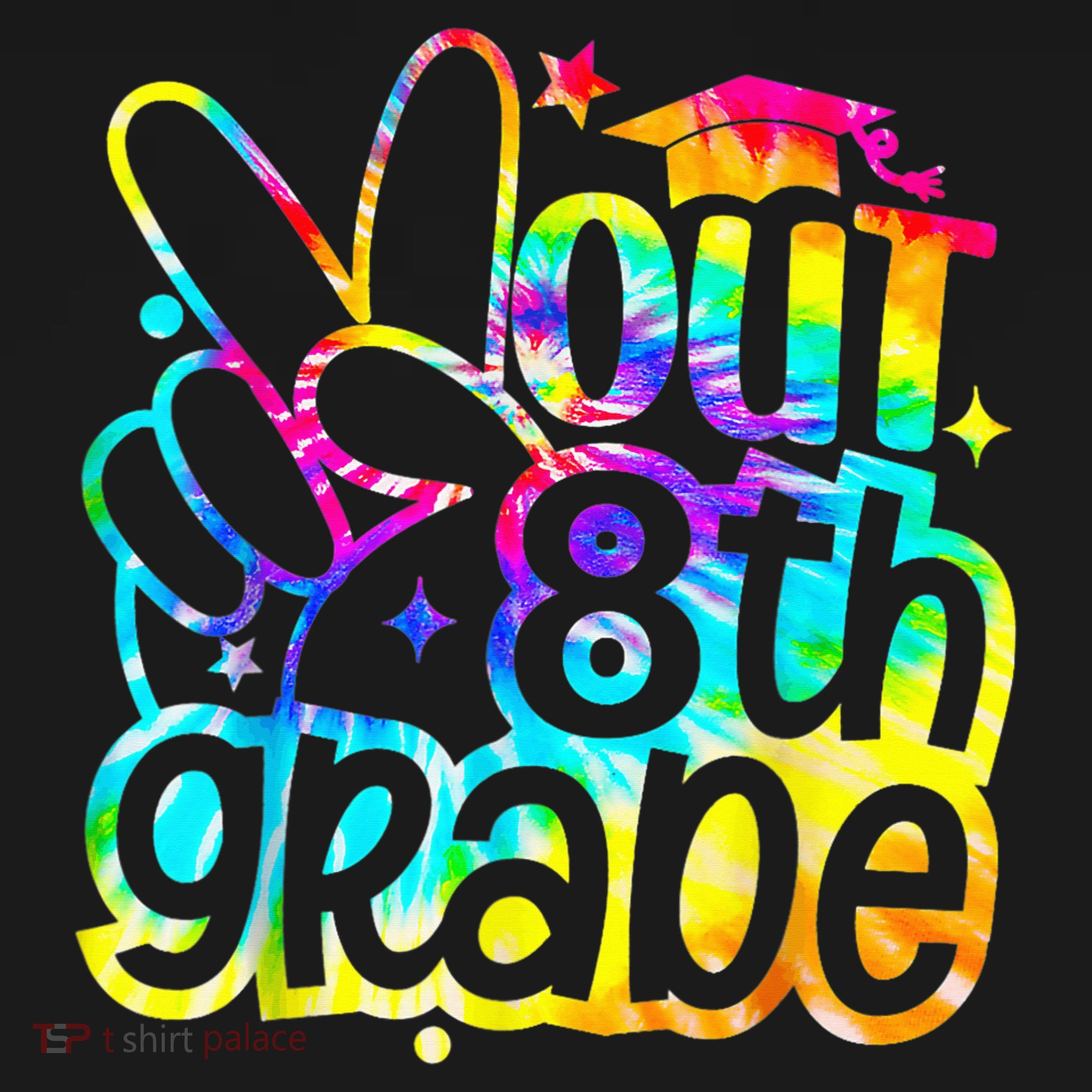 Peace Out 8th Grade Graduation Last Day Of School Tie Dye Women's Hoodie