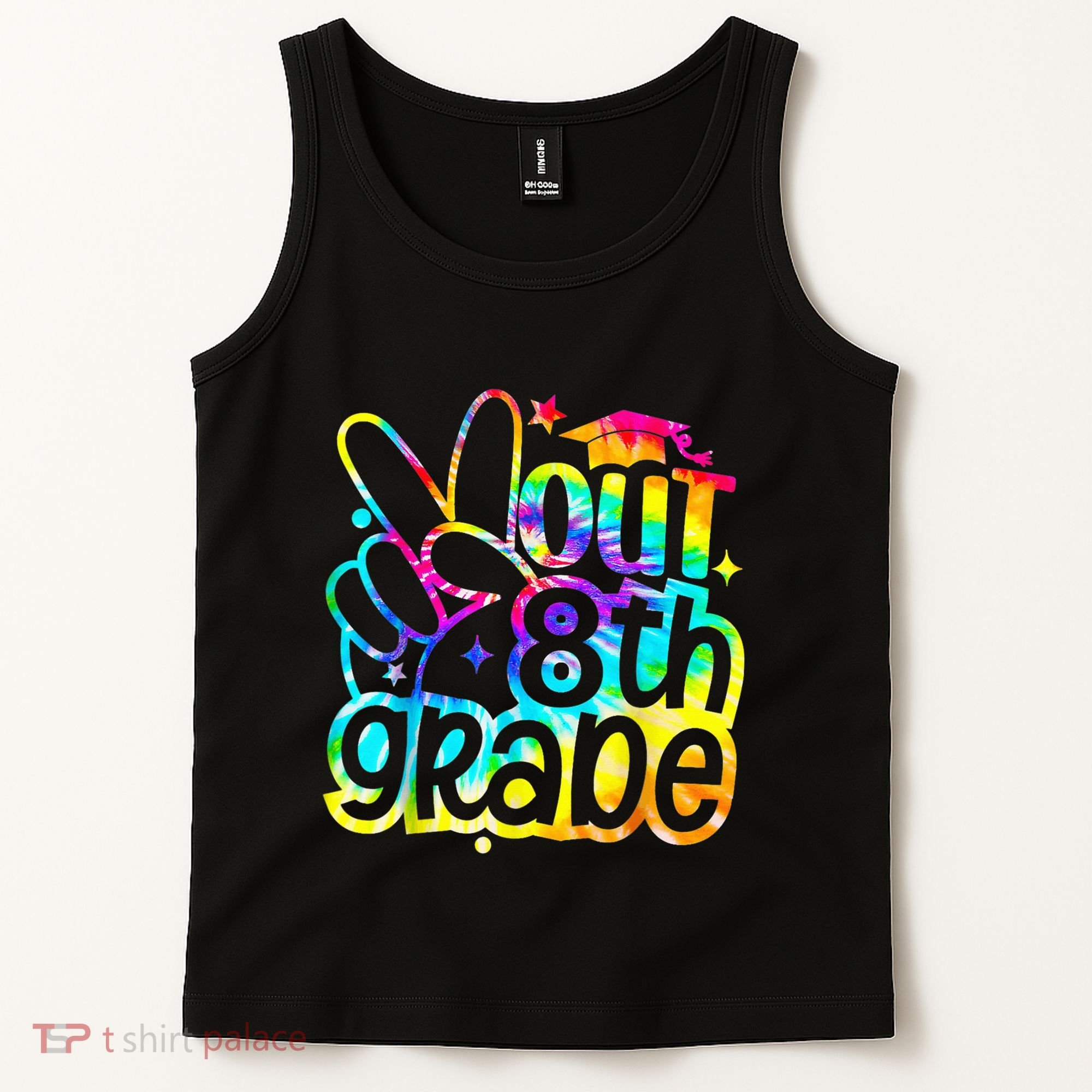 Peace Out 8th Grade Graduation Last Day Of School Tie Dye Tank Top