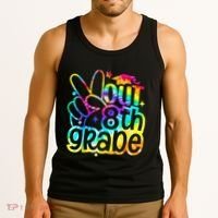 Peace Out 8th Grade Graduation Last Day Of School Tie Dye Tank Top thumb 3