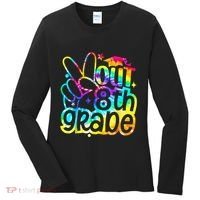 Peace Out 8th Grade Graduation Last Day Of School Tie Dye Women's Long Sleeve Shirt thumb 0