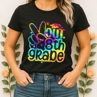 Peace Out 8th Grade Graduation Last Day Of School Tie Dye Women's T-Shirt thumb 2