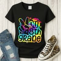 Peace Out 8th Grade Graduation Last Day Of School Tie Dye Women's T-Shirt thumb 3