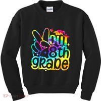 Peace Out 8th Grade Graduation Last Day Of School Tie Dye Kids Sweatshirt thumb 0