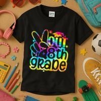 Peace Out 8th Grade Graduation Last Day Of School Tie Dye Kids T-Shirt thumb 3
