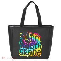 Peace Out 8th Grade Graduation Last Day Of School Tie Dye Tote Bag thumb 0