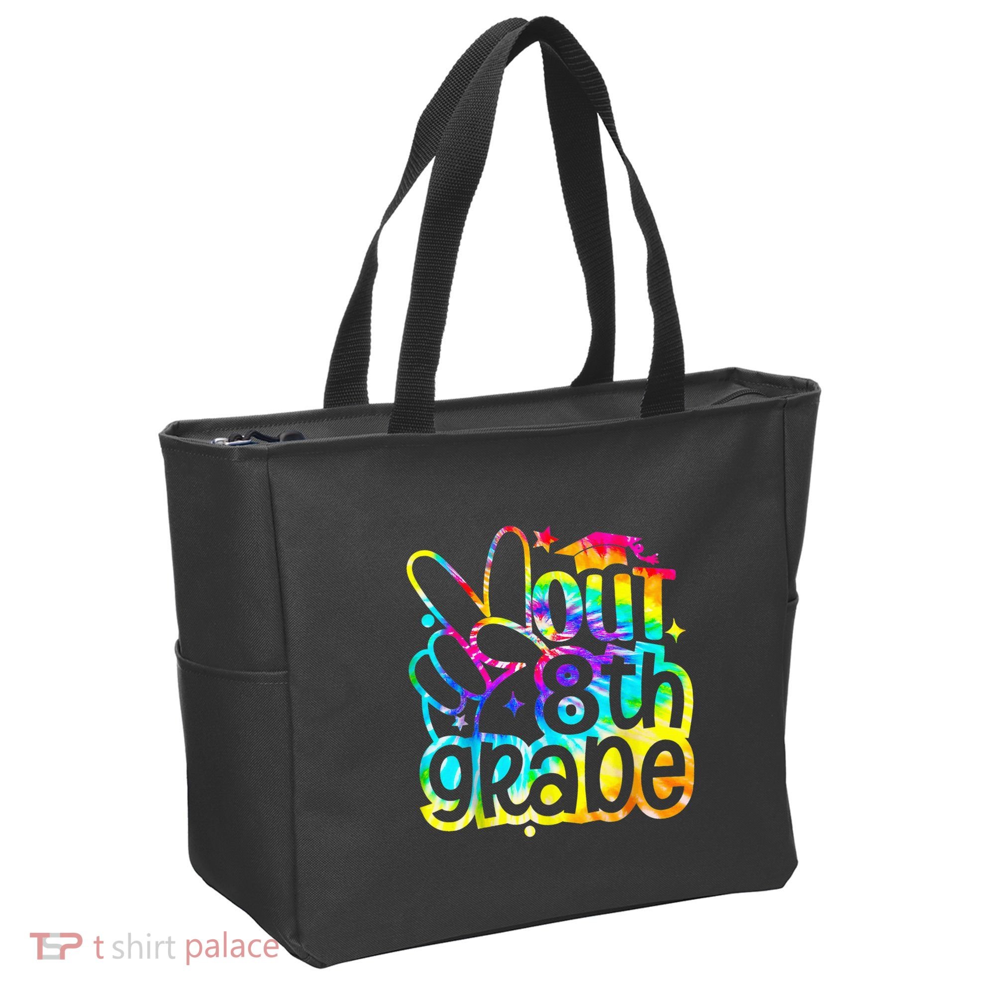 Peace Out 8th Grade Graduation Last Day Of School Tie Dye Tote Bag