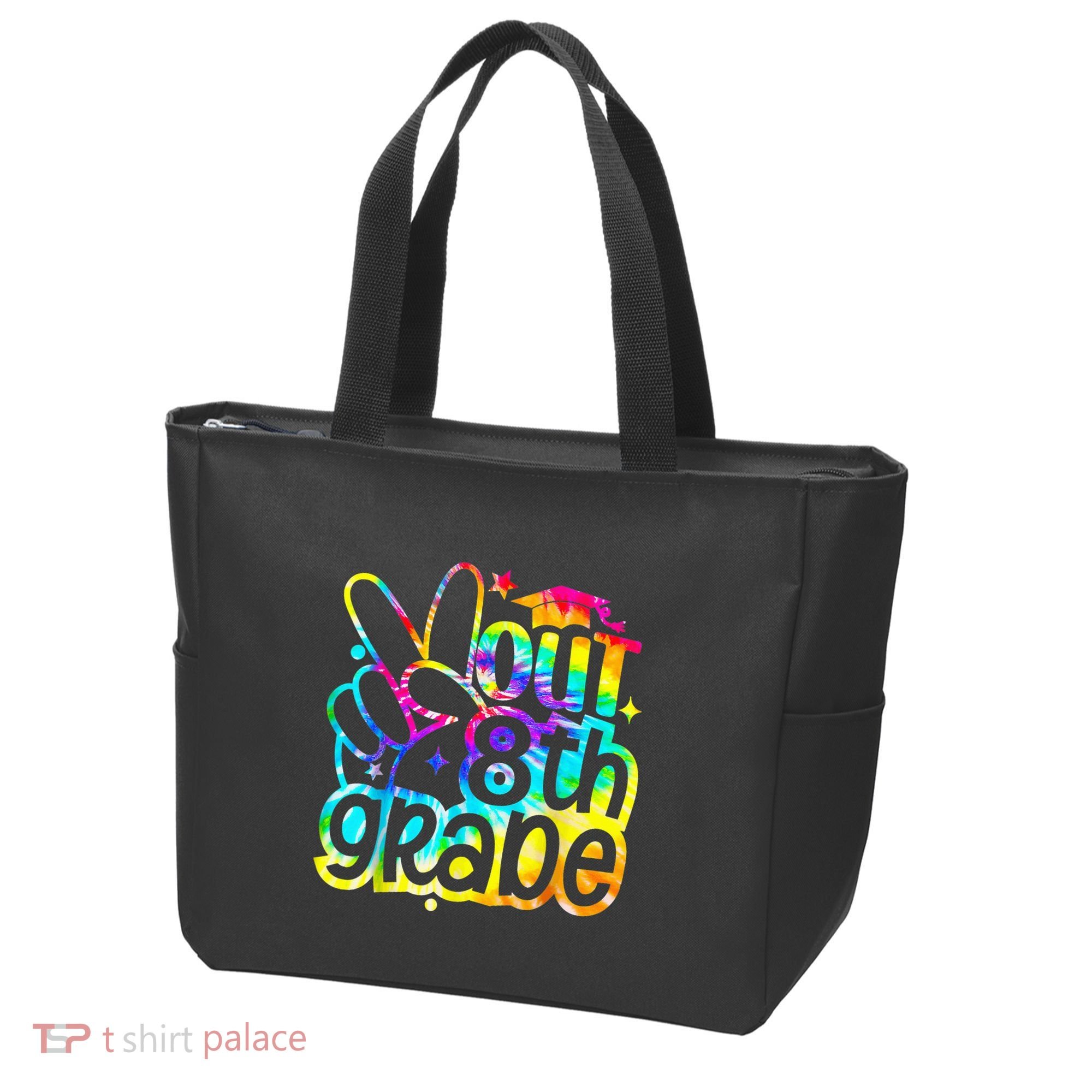 Peace Out 8th Grade Graduation Last Day Of School Tie Dye Tote Bag