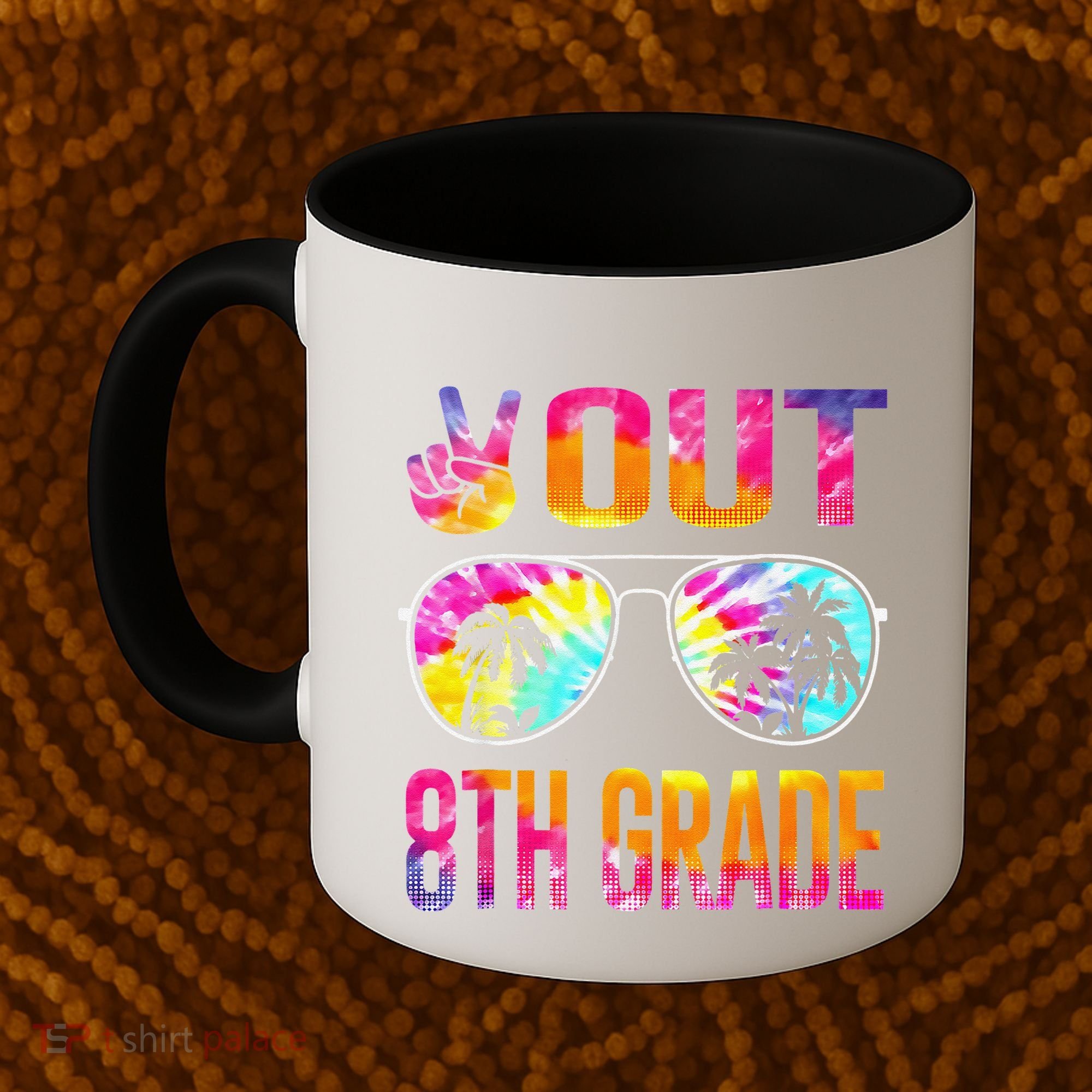 Peace Out 8th Grade Tie Dye Graduation Last Day Of School Coffee Mug
