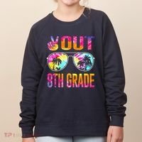 Peace Out 8th Grade Tie Dye Graduation Last Day Of School Women's Sweatshirt thumb 0