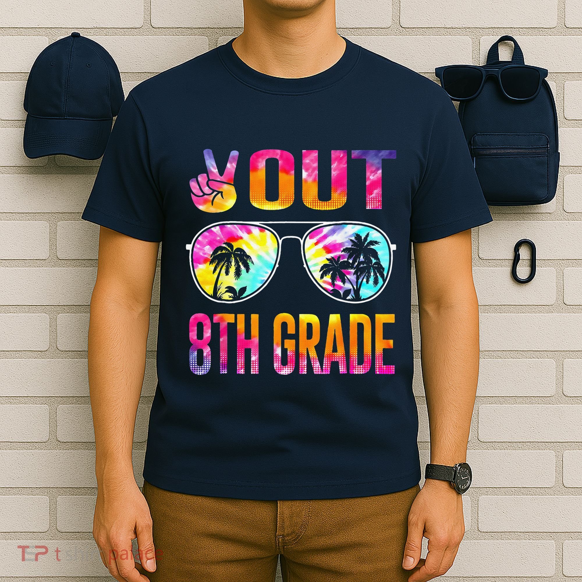 Peace Out 8th Grade Tie Dye Graduation Last Day Of School T-Shirt
