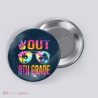 Peace Out 8th Grade Tie Dye Graduation Last Day Of School Button thumb 0