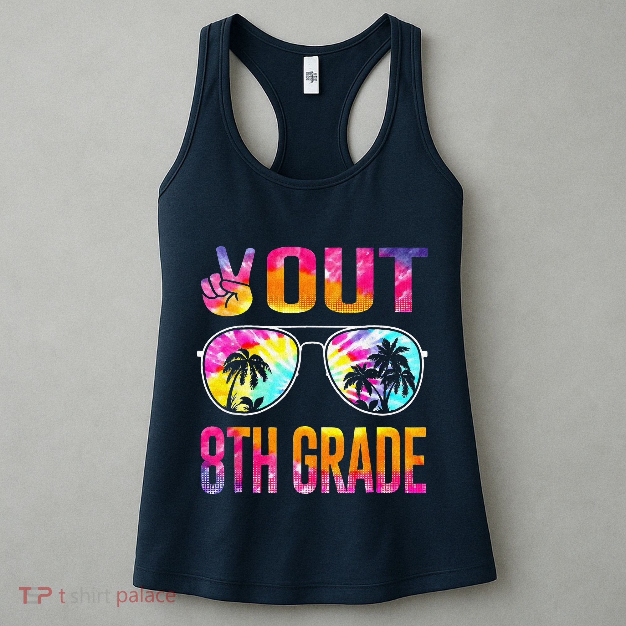 Peace Out 8th Grade Tie Dye Graduation Last Day Of School Women's Tank Top
