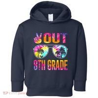 Peace Out 8th Grade Tie Dye Graduation Last Day Of School Toddler Hoodie thumb 0