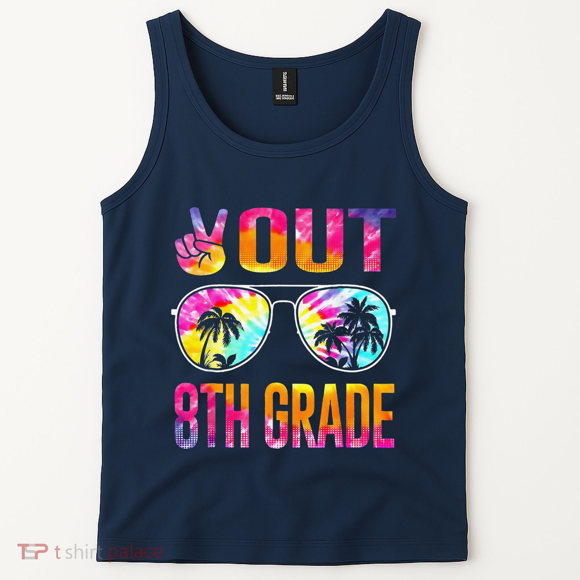 Peace Out 8th Grade Tie Dye Graduation Last Day Of School Tank Top